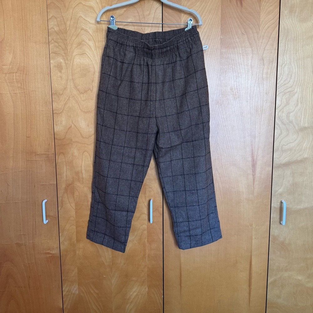 Cookman Beige Wool Plaid Blend Pantr (sz L)